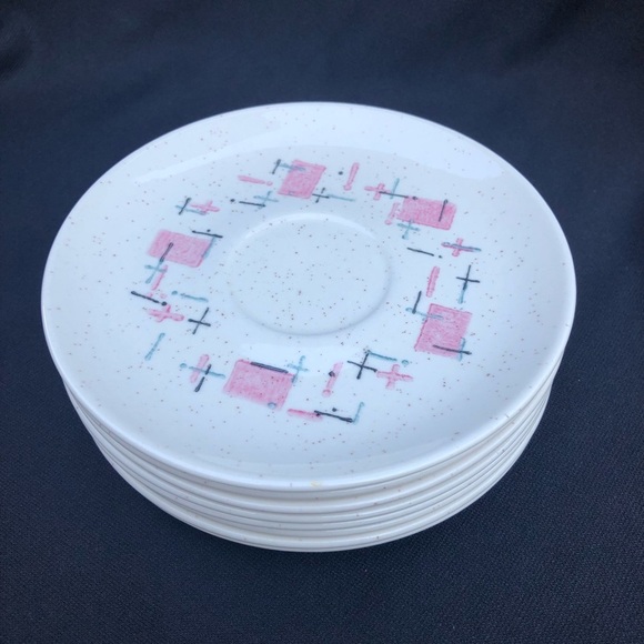 Vernon’s Tickled Pink Saucers - Set of 8 - Picture 3 of 7